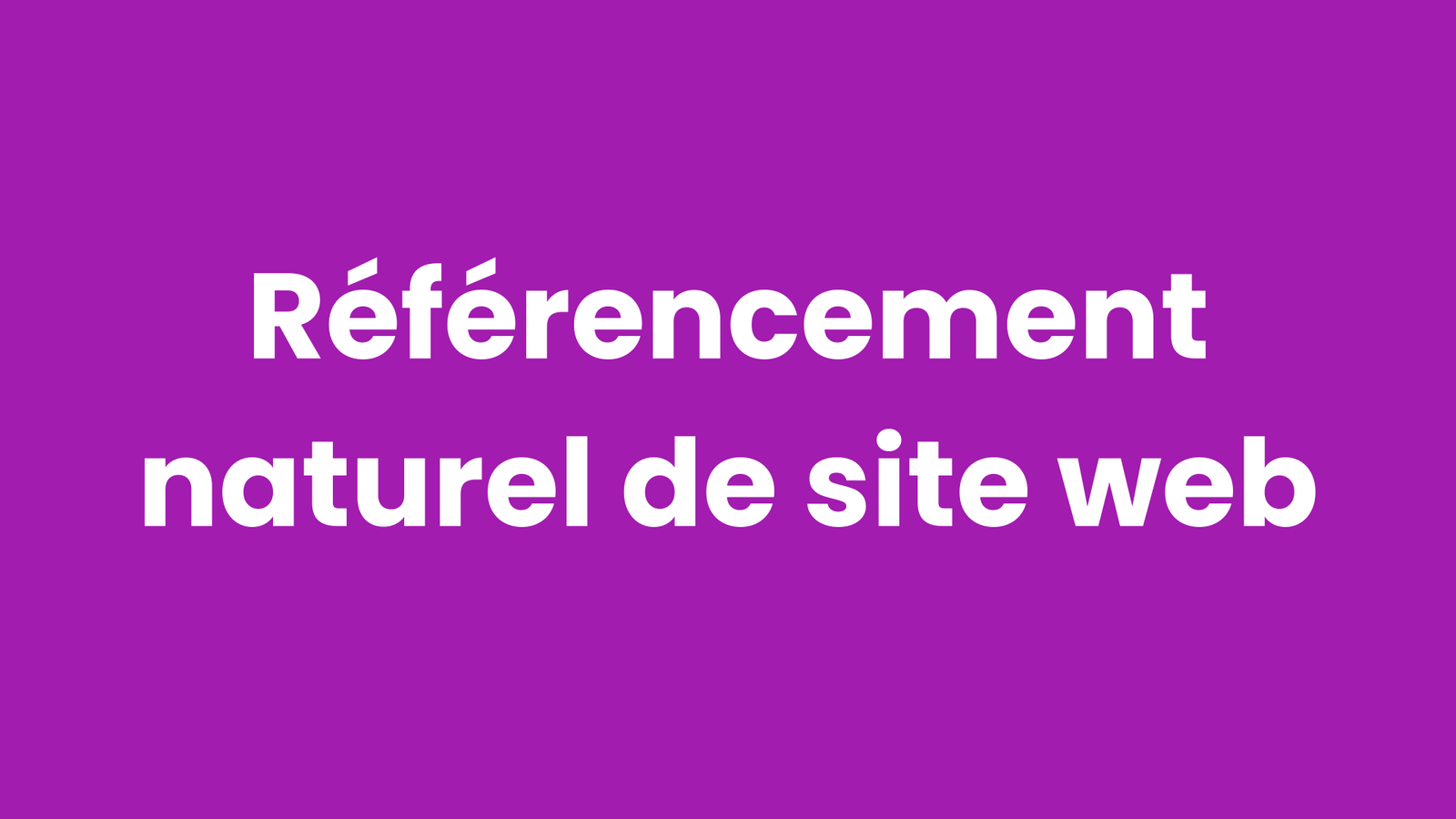 Référencement naturel de site web
